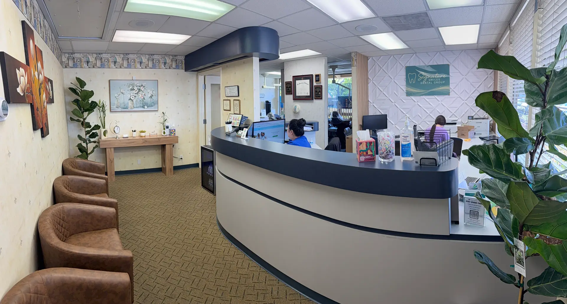 Dentist Milpitas 2 Reception area at Signature Smiles Dental Group on E Calaveras Blvd in Milpitas, CA